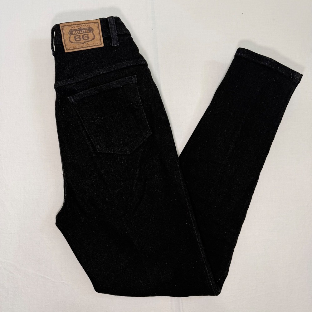 Vintage Y2K Route 66‎ Womens Black Slim Stretch Jeans Size 7/8 Made Mexico Denim